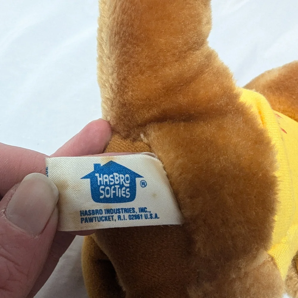 Vintage 1983 Hasbro Softies Kip Kangaroo Bright N' Bouncy Shirt Tales Plush